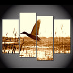 Duck Hunting 4-Piece Wall Art Canvas, Duck Hunting Decor