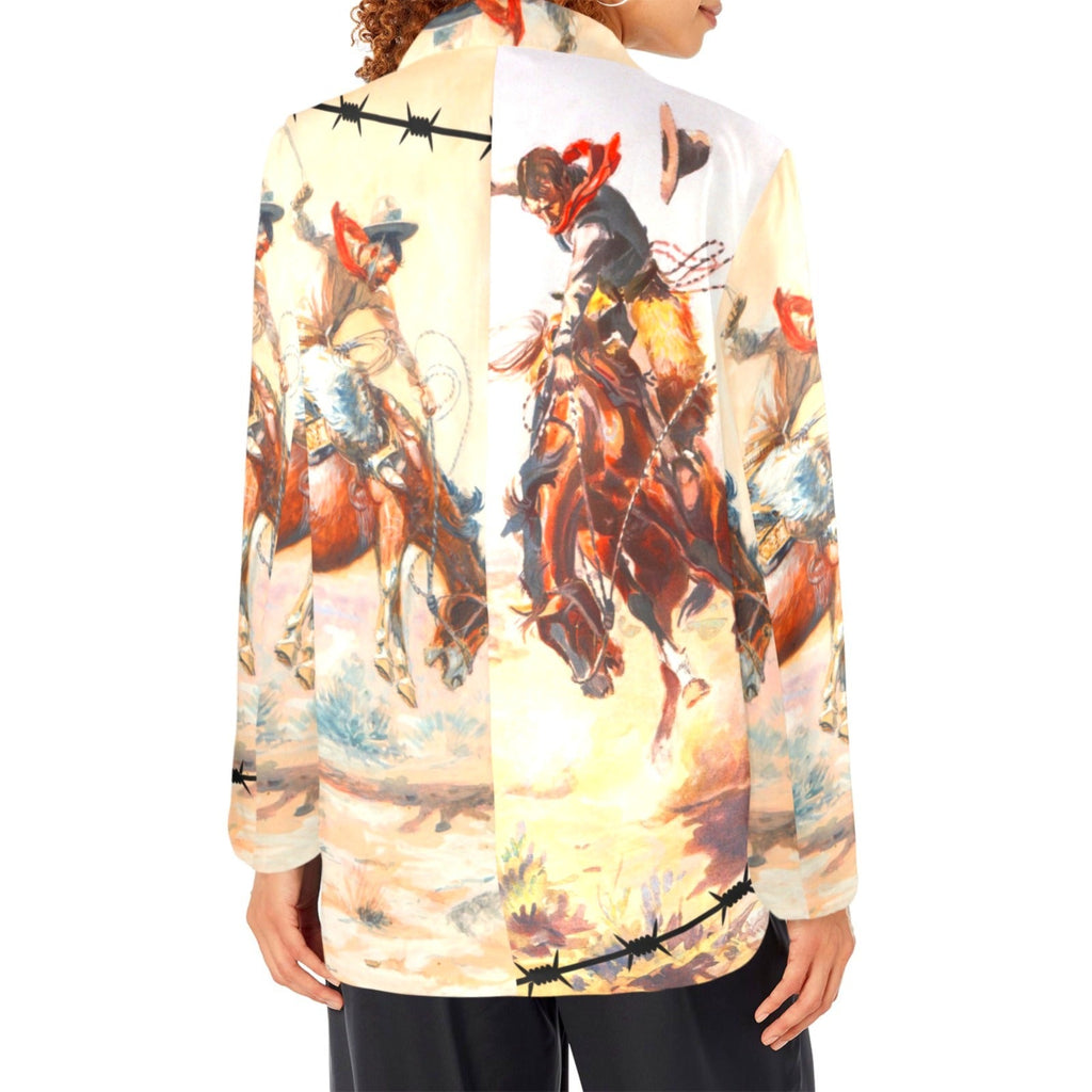 Baha Ranch Yeehaw Cowboy Vintage Western Retro Blazer