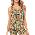 Baha Ranch Cactus and Boots Tankini Boy Shorts Swim Set