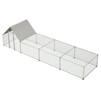 26'Lx6.7'Wx6.6' ft Large Metal Chicken Coop, Walk-in Chicken Run, Galvanized Wire Poultry Chicken Hen Pen Cage, Rabbits Duck Cages with Waterproof and Anti-Ultraviolet Cover for Outside