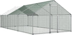 VEVOR Large Metal Chicken Coop, Walk-in Poultry Cage With Waterproof Cover, Outdoor Hen House For Chicken Duck Rabbit Farm