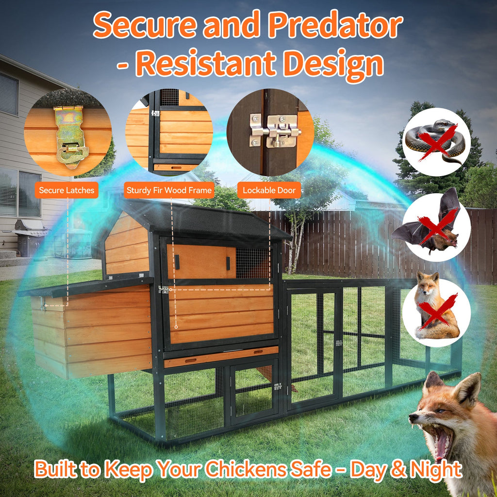 Brown & Black Wooden Chicken Coop