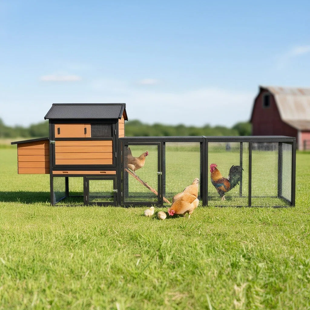 Brown & Black Wooden Chicken Coop