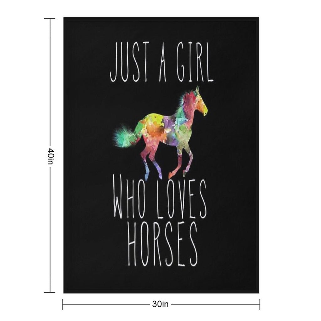Just A Girl Who Loves Horses Throw Blanket