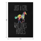 Just A Girl Who Loves Horses Throw Blanket