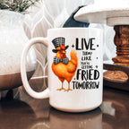 Funny Chicken Mug - Ceramic Coffee Cup With Playful Chicken Design & Humor