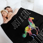 Just A Girl Who Loves Horses Throw Blanket