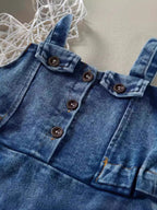 Children's Ruffled Hem Denim Overall Dress