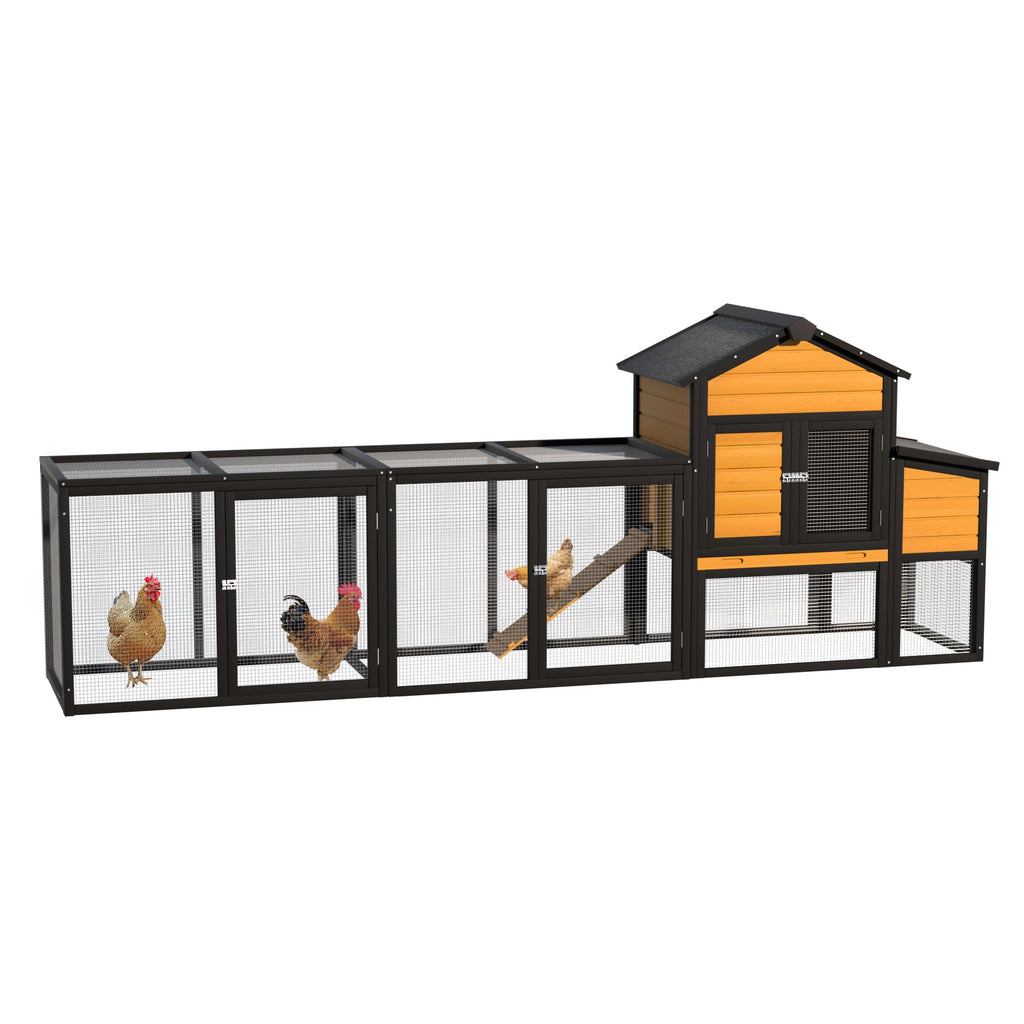 119.5" Outdoor Wooden Chicken Coop with Run