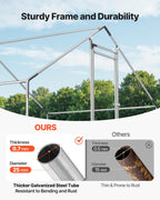 VEVOR Large Metal Chicken Coop, Walk-in Poultry Cage With Waterproof Cover, Outdoor Hen House For Chicken Duck Rabbit Farm