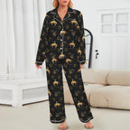 Baha Ranch All Cowboy Western Satin Long Pajamas