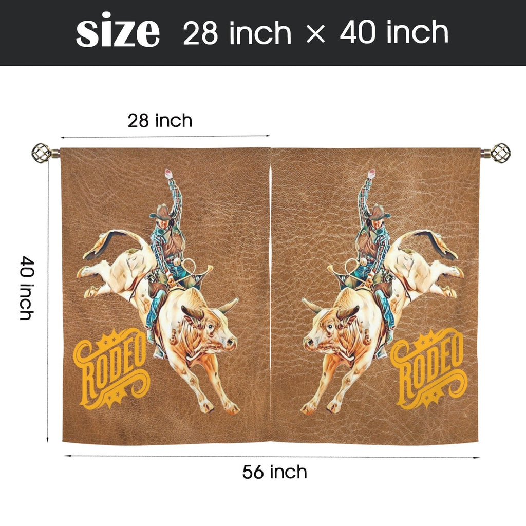 Baha Ranch Rodeo Bullrider Window Curtains 28"x40" (2-Piece) Made in America