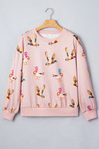 Multicolour Western Print Drop Shoulder Long Sleeve Sweatshirt