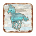 Horse Wooden Cork Coasters Gift Set of 4 by Nature Wonders - 8198157-9C
