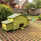 70" Large Wooden Chicken Coop with 2 Nesting Boxes and Waterproof Roof