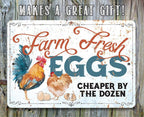 Farm Fresh Eggs Cheaper By The Dozen - Metal Sign