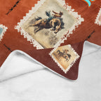 Baha Ranch Old Rodeo Western Throw Blanket 60" x 80" Ultra Soft Made in America