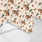 Cowboy Rodeo Western Micro Fleece Blanket 60" x 80" Made in America