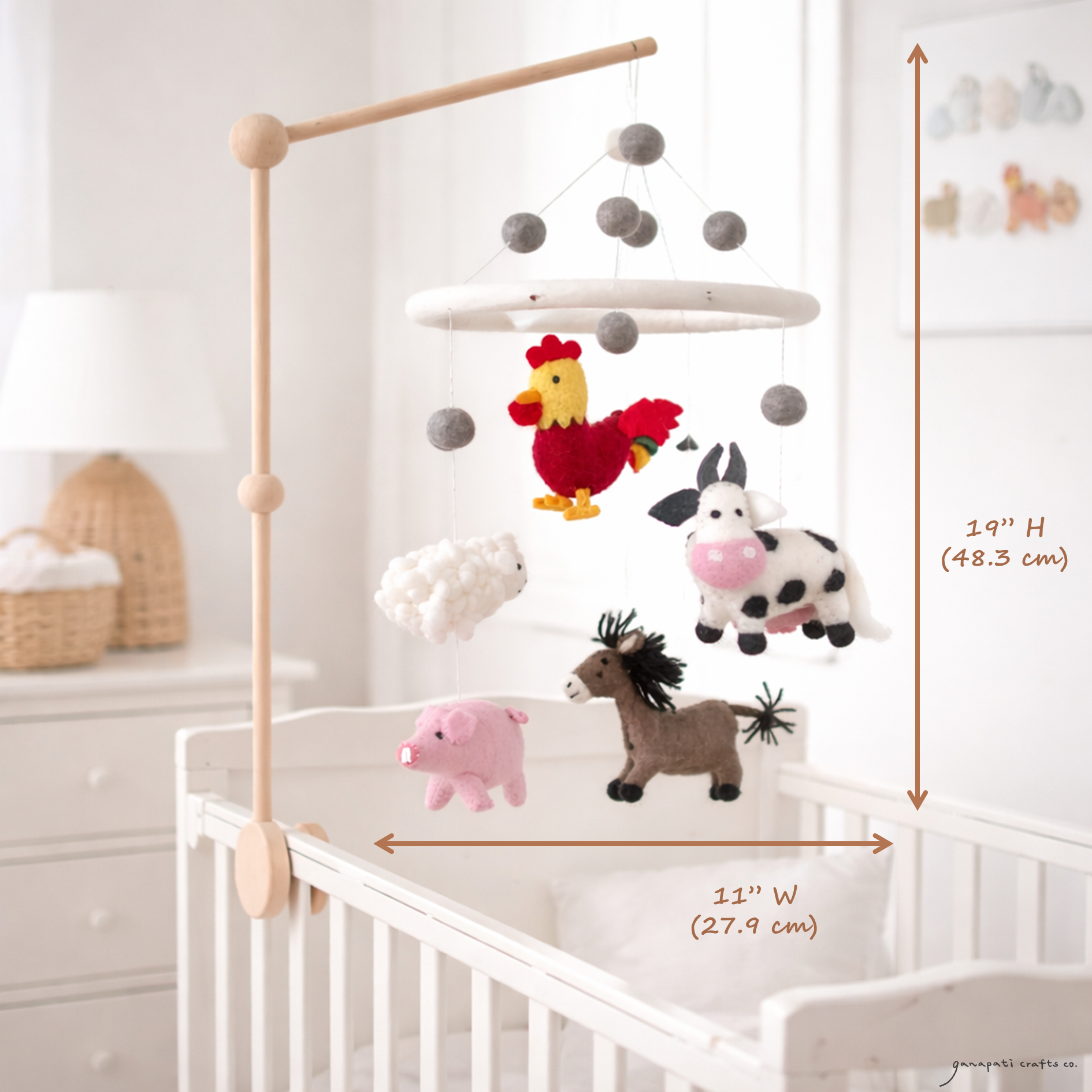 Farmland Animal Baby Mobile