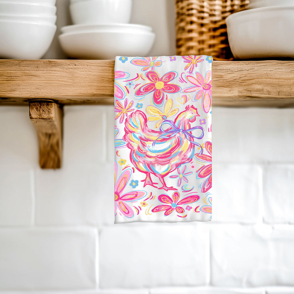 Floral Boho Chicken Towel