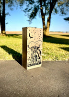 Highland Cow Solar Luminary Pillar - Steel - Multiple Sizes