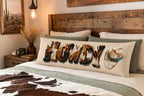Baha Ranch Western Howdy Highland Cow Body Pillow Cover Made in America