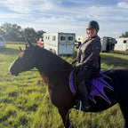 Purple Horse Dragon Saddle Pad, Ear Bonnet & Horse Boot Set