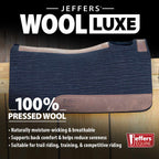 Jeffers WoolLuxe 100% Wool Equine Saddle Pad – Cushioned, Breathable, and Shock-Absorbing