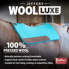 Jeffers WoolLuxe 100% Wool Equine Saddle Pad – Cushioned, Breathable, and Shock-Absorbing