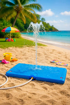 Sunneday Splash Pad for Kids | Oscillating Water Sprinkler | Backyard Summer Fun | Blue