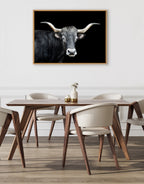 Sylvie Tudanca Cow Longhorn Bull Cattle Animal Framed Canvas by Xyo