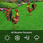 Large Rustic Metal Chicken Garden Stake for Outdoor Decor