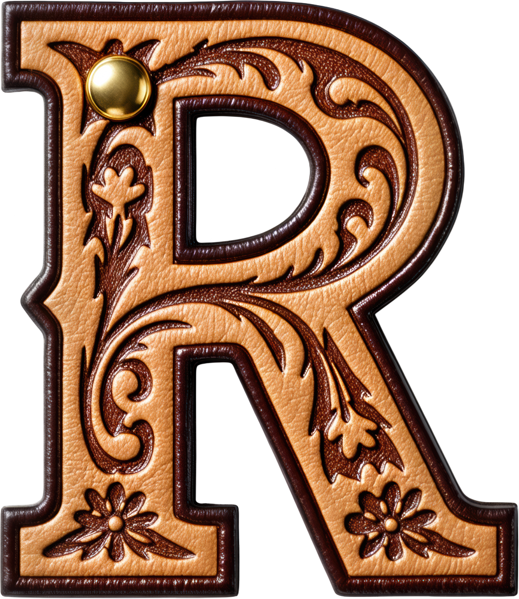 Baha Ranch Monogrammed Initial Western Leather Look Saddle Longhorn Cowboy Cowgirl Kitchen Dish Towels Made in America