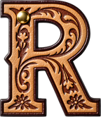 Baha Ranch Monogrammed Initial Western Leather Look Saddle Longhorn Cowboy Cowgirl Kitchen Dish Towels Made in America