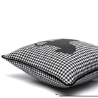 Luxury Black White Houndstooth Gold Leather Stitching Pillow Covers Sofa Decorative Horse Pillow Case Swallow Gird Throw Pillowcases Black Gold PU Leather Polyester Splicing Cushion Covers Well Made Classic Pattern