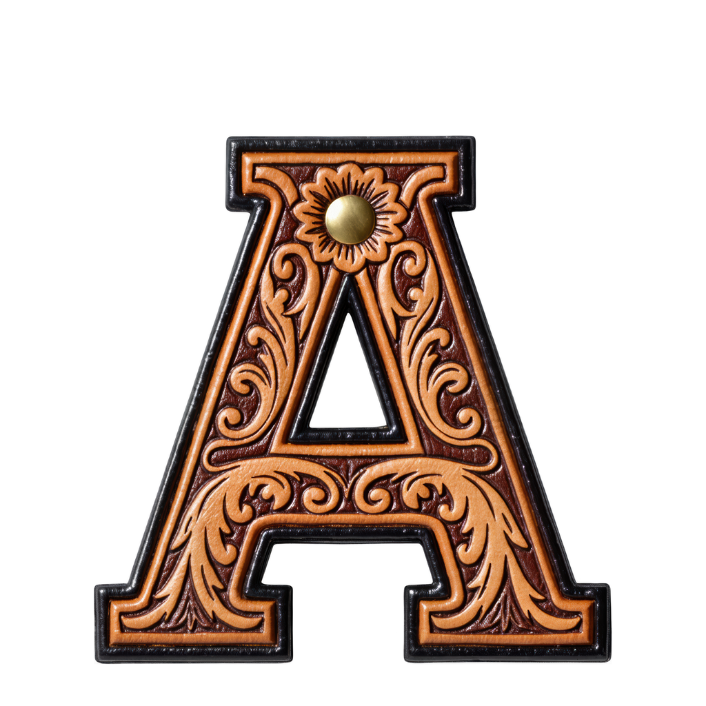 Baha Ranch Monogrammed Initial Western Leather Look Saddle Longhorn Cowboy Cowgirl Kitchen Dish Towels Made in America