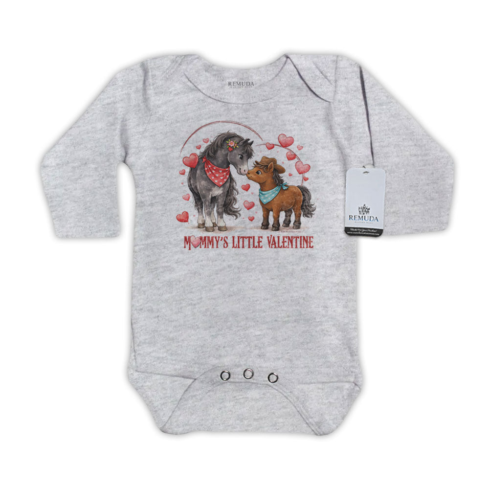 Mommy's Little Valentine Cowboy  - Infant Boys One Piece Western Romper