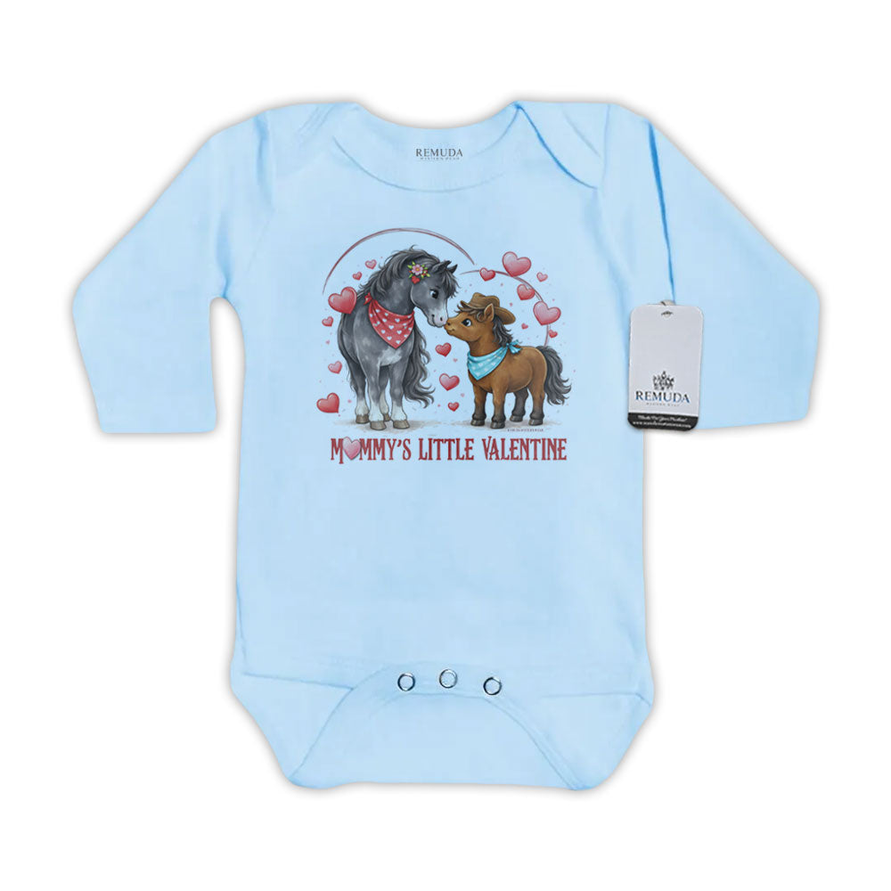 Mommy's Little Valentine Cowboy  - Infant Boys One Piece Western Romper