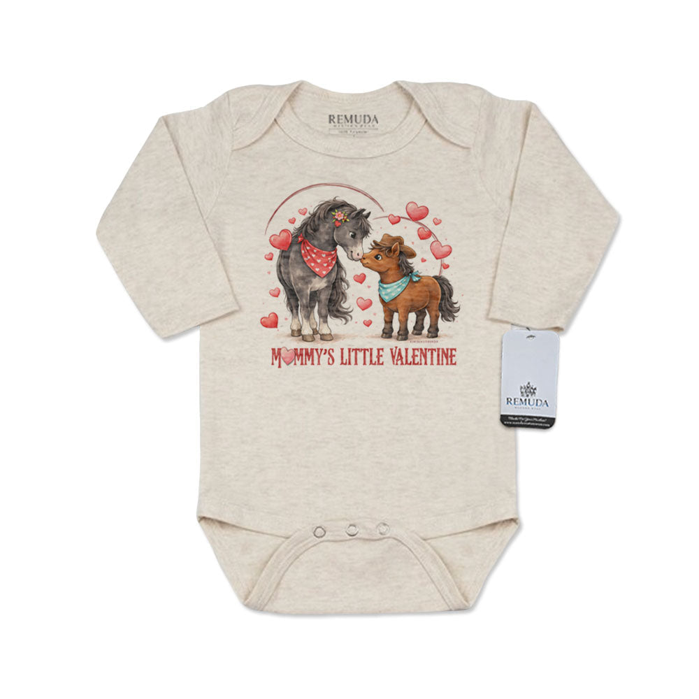 Mommy's Little Valentine Cowboy  - Infant Boys One Piece Western Romper