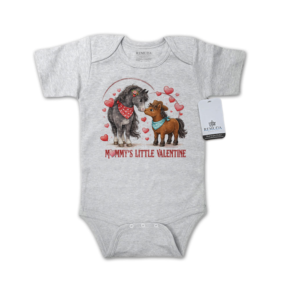 Mommy's Little Valentine Cowboy  - Infant Boys One Piece Western Romper