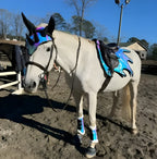 Holographic Dressage Horse Saddle Pad, Ear Bonnet & Horse Boot Set, Breathable, Shock Absorbing Equestrian Gear