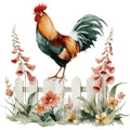 Farmhouse Chicken Decor Fabric Panel 34
