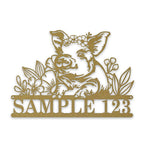 Personalized Metal Sign – Pig Metal Decor with Flowers | Custom Porch Sign