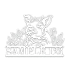 Personalized Metal Sign – Pig Metal Decor with Flowers | Custom Porch Sign
