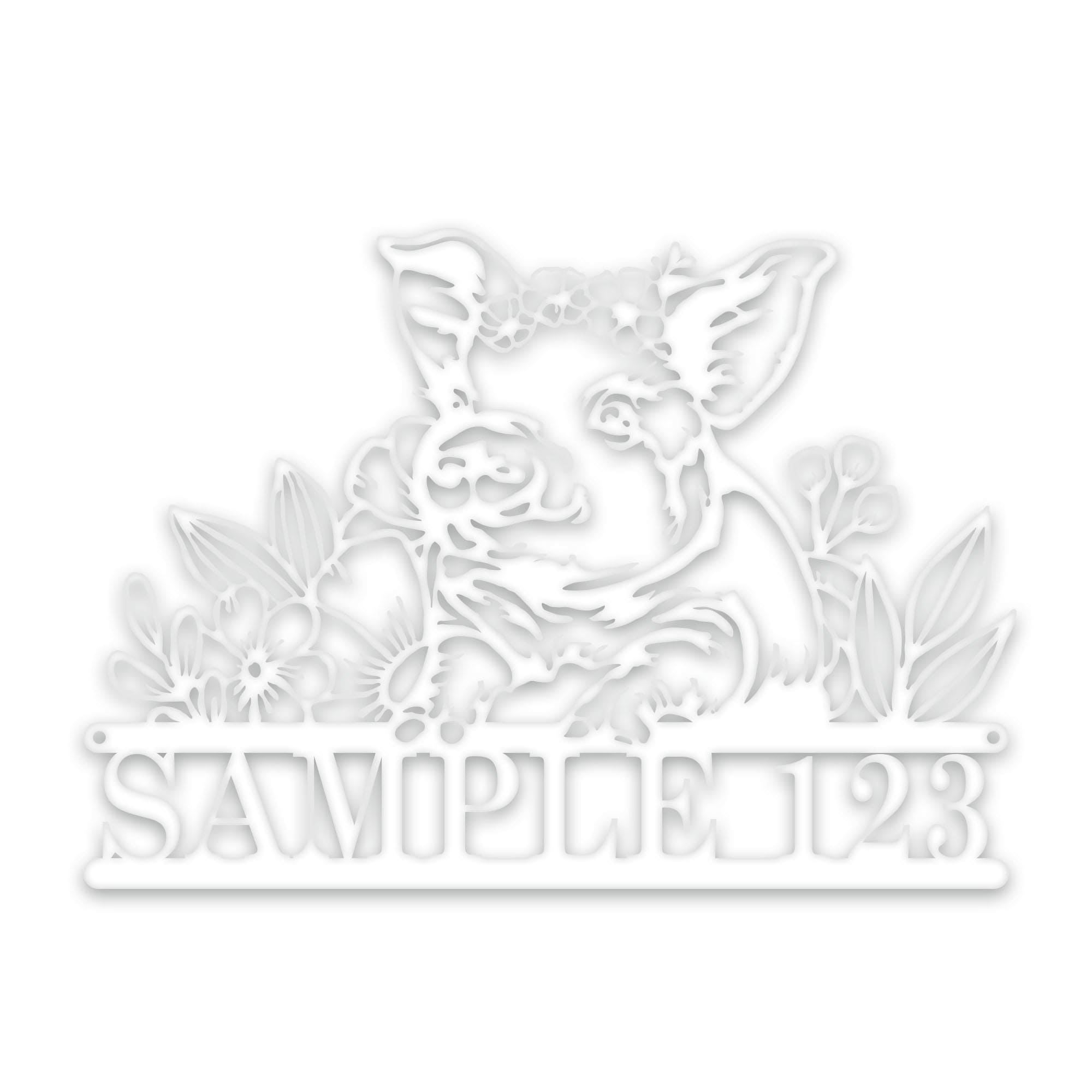Personalized Metal Sign – Pig Metal Decor with Flowers | Custom Porch Sign