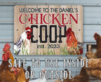 Personalized - Welcome Chicken Coop - Metal Sign