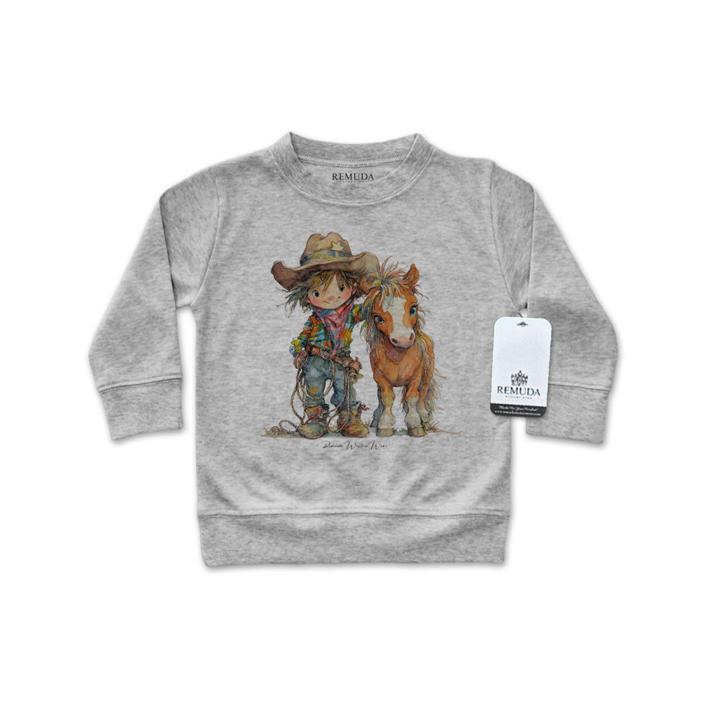 Pony Pals Cowboy - Western Infant Long Sleeve Pullover Shirt