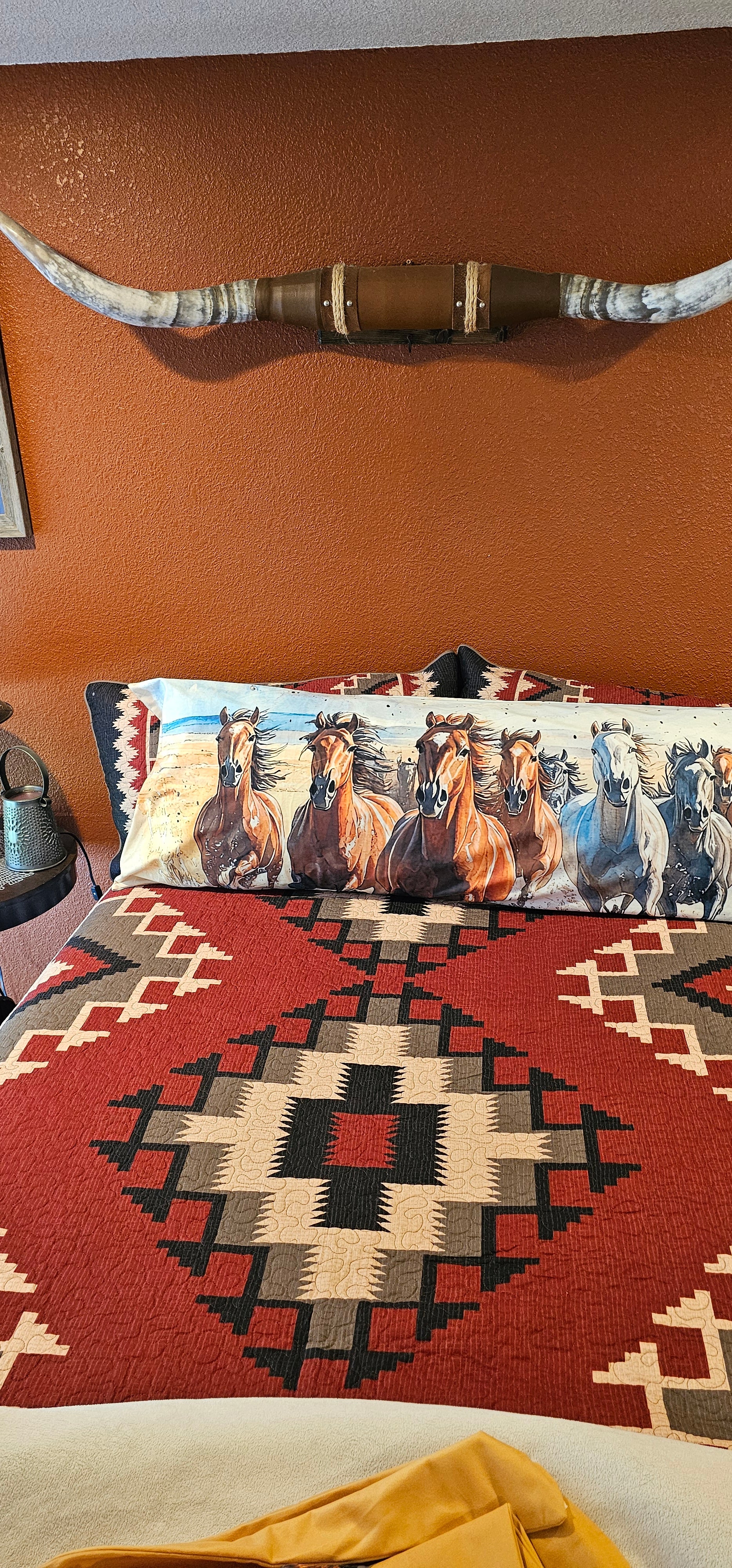 Baha Ranch Running Horses Western Body Pillow Cover Made in America