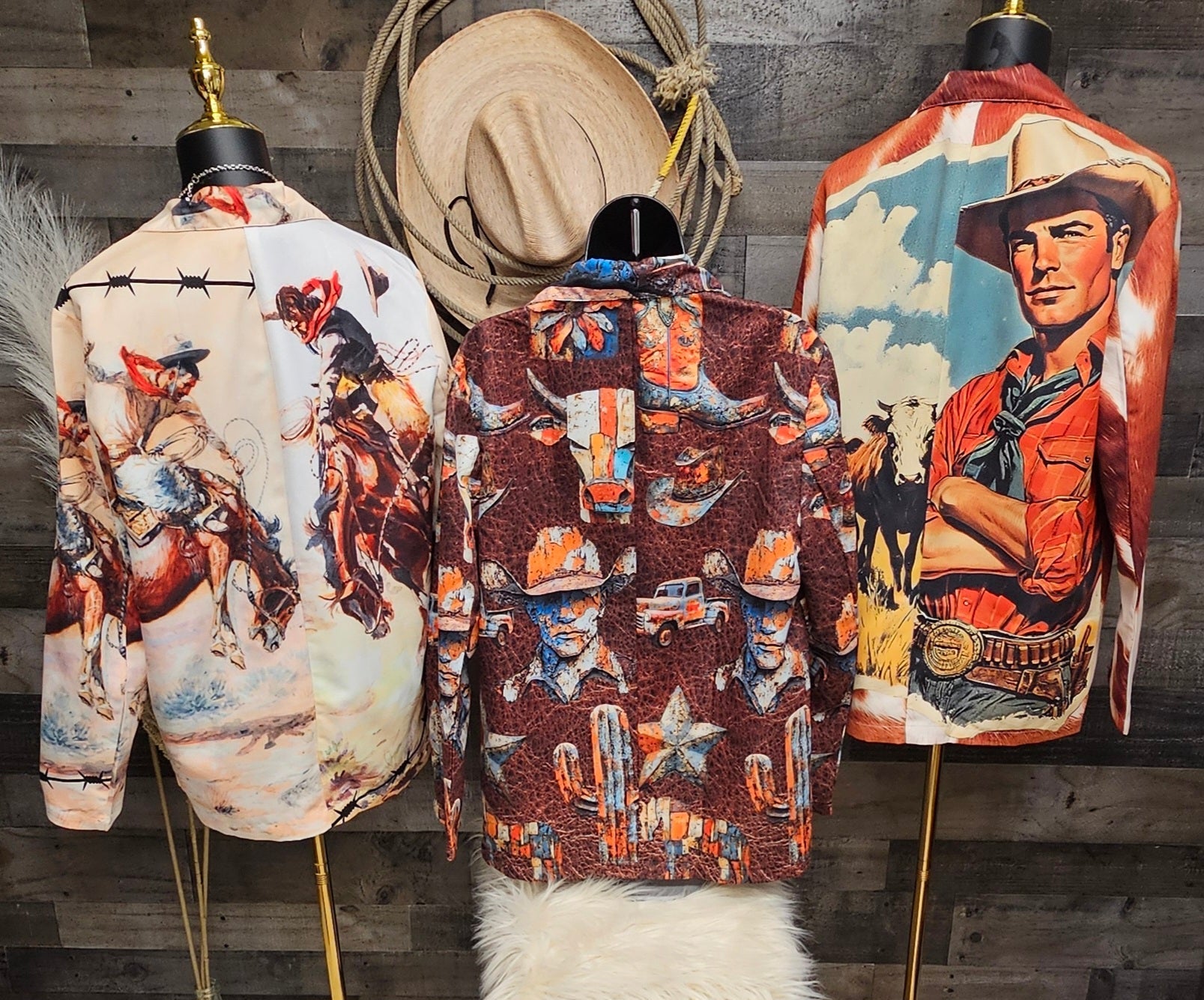 Baha Ranch Yeehaw Cowboy Vintage Western Retro Blazer