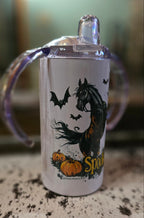 SPOOKY - Kids Western Halloween Horse Sippy Cup w/ Transition Lid